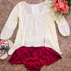 Anthropologie Lace and Embroidered Top